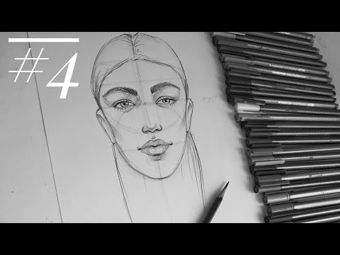 How to draw face / basic proportion / step by step - როგორ დავხატოთ ადამიანის სახე ეტაპობრივად